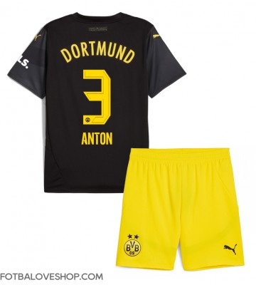Borussia Dortmund Waldemar Anton #3 Dětské Venkovní Dres 2024-25 Krátký Rukáv (+ trenýrky)