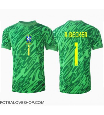 Brazílie Alisson Becker #1 Brankářské Domácí Dres Copa America 2024 Krátký Rukáv