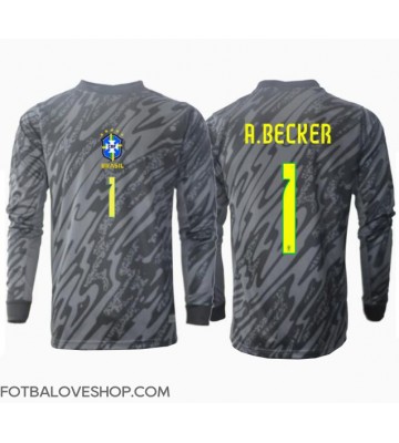 Brazílie Alisson Becker #1 Brankářské Venkovní Dres Copa America 2024 Dlouhý Rukáv