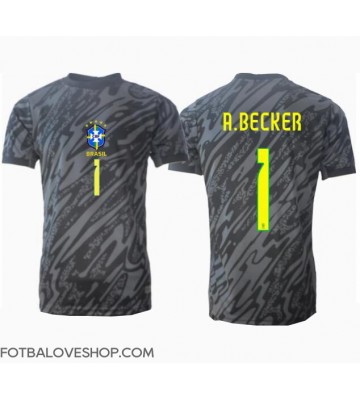 Brazílie Alisson Becker #1 Brankářské Venkovní Dres Copa America 2024 Krátký Rukáv