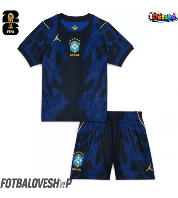 Brazílie Dětské Venkovní Dres MS 2026 Krátký Rukáv (+ trenýrky)