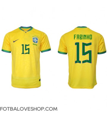 Brazílie Fabinho #15 Domácí Dres MS 2022 Krátký Rukáv