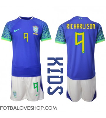 Brazílie Richarlison #9 Dětské Venkovní Dres MS 2022 Krátký Rukáv (+ trenýrky)