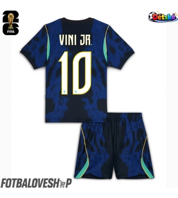 Brazílie Vinicius Junior #10 Dětské Venkovní Dres MS 2026 Krátký Rukáv (+ trenýrky)