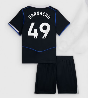 Chelsea Alejandro Garnacho #49 Dětské Alternativní Dres 2025-26 Krátký Rukáv (+ trenýrky)
