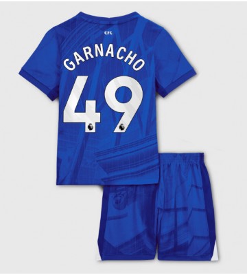 Chelsea Alejandro Garnacho #49 Dětské Domácí Dres 2025-26 Krátký Rukáv (+ trenýrky)