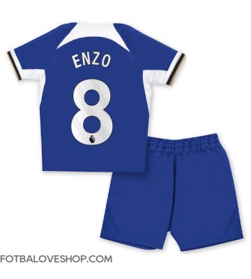 Chelsea Enzo Fernandez #8 Dětské Domácí Dres 2023-24 Krátký Rukáv (+ trenýrky)