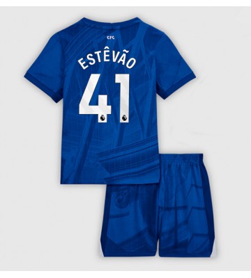 Chelsea Estevao Willian #41 Dětské Domácí Dres 2025-26 Krátký Rukáv (+ trenýrky)