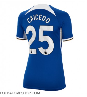 Chelsea Moises Caicedo #25 Dámské Domácí Dres 2023-24 Krátký Rukáv