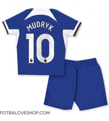 Chelsea Mykhailo Mudryk #10 Dětské Domácí Dres 2023-24 Krátký Rukáv (+ trenýrky)