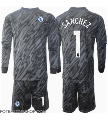 Chelsea Robert Sanchez #1 Brankářské Dětské Venkovní Dres 2024-25 Dlouhý Rukáv (+ trenýrky)