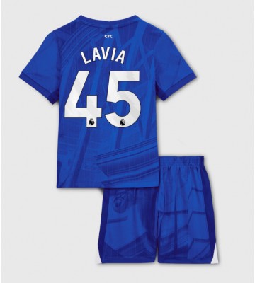 Chelsea Romeo Lavia #45 Dětské Domácí Dres 2025-26 Krátký Rukáv (+ trenýrky)