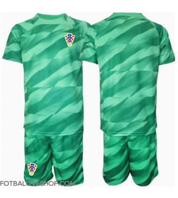 Chorvatsko Brankářské Dětské Venkovní Dres ME 2024 Krátký Rukáv (+ trenýrky)