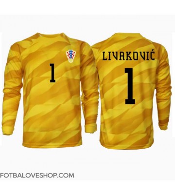 Chorvatsko Dominik Livakovic #1 Brankářské Domácí Dres ME 2024 Dlouhý Rukáv