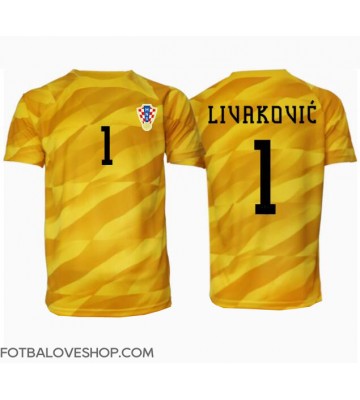 Chorvatsko Dominik Livakovic #1 Brankářské Domácí Dres ME 2024 Krátký Rukáv