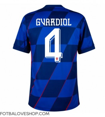 Chorvatsko Josko Gvardiol #4 Venkovní Dres ME 2024 Krátký Rukáv