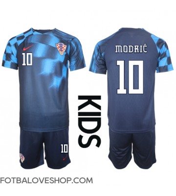 Chorvatsko Luka Modric #10 Dětské Venkovní Dres MS 2022 Krátký Rukáv (+ trenýrky)