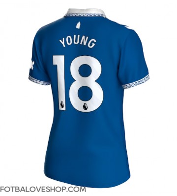 Everton Ashley Young #18 Dámské Domácí Dres 2023-24 Krátký Rukáv