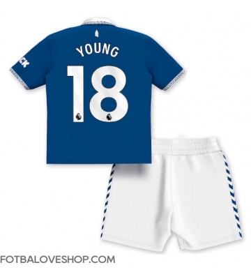 Everton Ashley Young #18 Dětské Domácí Dres 2023-24 Krátký Rukáv (+ trenýrky)