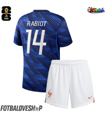 Francie Adrien Rabiot #14 Dětské Domácí Dres MS 2026 Krátký Rukáv (+ trenýrky)