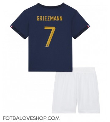 Francie Antoine Griezmann #7 Dětské Domácí Dres MS 2022 Krátký Rukáv (+ trenýrky)