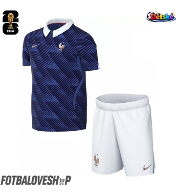 Francie Dětské Domácí Dres MS 2026 Krátký Rukáv (+ trenýrky)