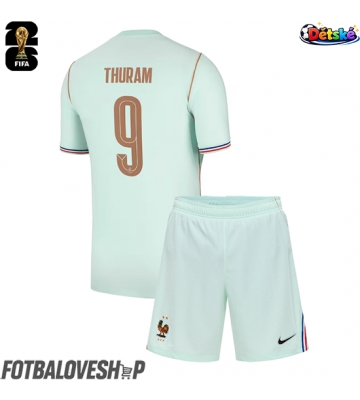 Francie Marcus Thuram #9 Dětské Venkovní Dres MS 2026 Krátký Rukáv (+ trenýrky)
