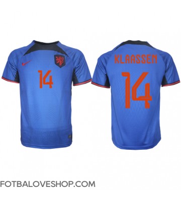 Holandsko Davy Klaassen #14 Venkovní Dres MS 2022 Krátký Rukáv