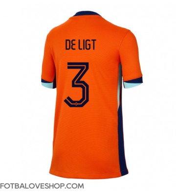Holandsko Matthijs de Ligt #3 Dámské Domácí Dres ME 2024 Krátký Rukáv