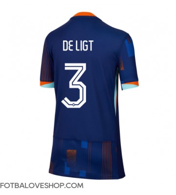 Holandsko Matthijs de Ligt #3 Dámské Venkovní Dres ME 2024 Krátký Rukáv