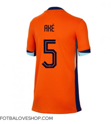 Holandsko Nathan Ake #5 Dámské Domácí Dres ME 2024 Krátký Rukáv
