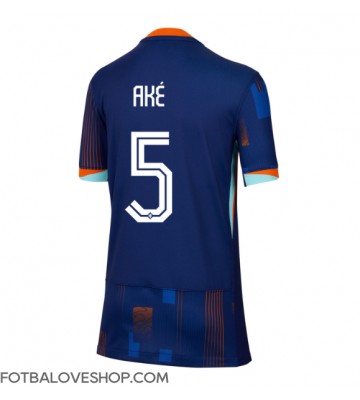 Holandsko Nathan Ake #5 Dámské Venkovní Dres ME 2024 Krátký Rukáv
