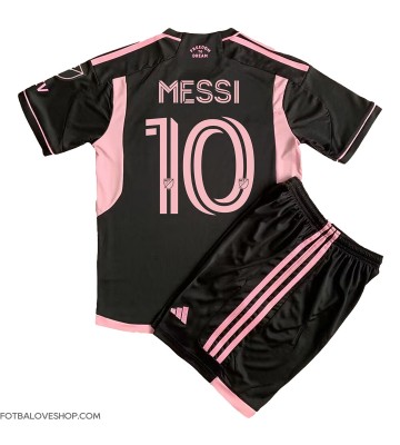 Inter Miami Lionel Messi #10 Dětské Venkovní Dres 2023-24 Krátký Rukáv (+ trenýrky)