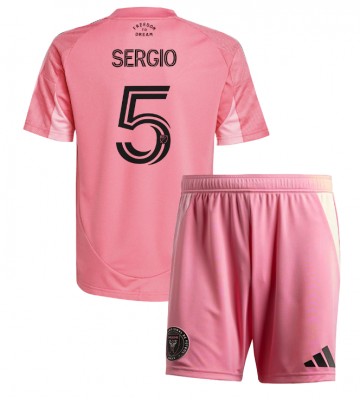 Inter Miami Sergio Busquets #5 Dětské Domácí Dres 2025-26 Krátký Rukáv (+ trenýrky)