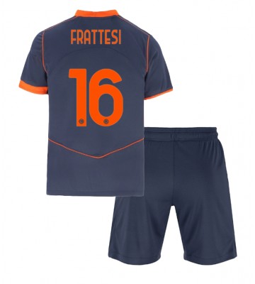 Inter Milan Davide Frattesi #16 Dětské Alternativní Dres 2025-26 Krátký Rukáv (+ trenýrky)