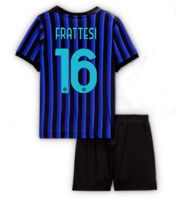 Inter Milan Davide Frattesi #16 Dětské Domácí Dres 2025-26 Krátký Rukáv (+ trenýrky)