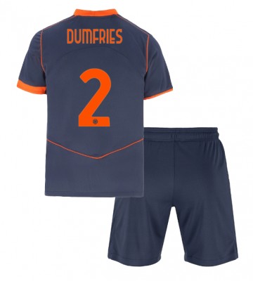 Inter Milan Denzel Dumfries #2 Dětské Alternativní Dres 2025-26 Krátký Rukáv (+ trenýrky)