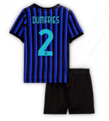 Inter Milan Denzel Dumfries #2 Dětské Domácí Dres 2025-26 Krátký Rukáv (+ trenýrky)