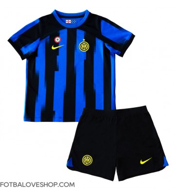 Inter Milan Dětské Domácí Dres 2023-24 Krátký Rukáv (+ trenýrky)