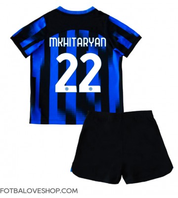 Inter Milan Henrikh Mkhitaryan #22 Dětské Domácí Dres 2023-24 Krátký Rukáv (+ trenýrky)