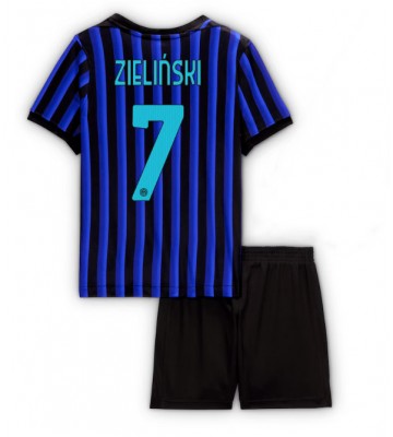 Inter Milan Piotr Zielinski #7 Dětské Domácí Dres 2025-26 Krátký Rukáv (+ trenýrky)