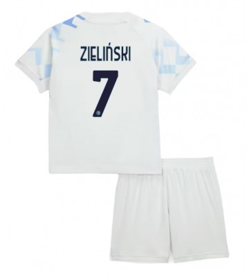 Inter Milan Piotr Zielinski #7 Dětské Venkovní Dres 2025-26 Krátký Rukáv (+ trenýrky)