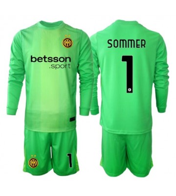 Inter Milan Yann Sommer #1 Brankářské Dětské Alternativní Dres 2025-26 Dlouhý Rukáv (+ trenýrky)