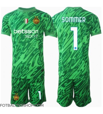 Inter Milan Yann Sommer #1 Brankářské Dětské Domácí Dres 2024-25 Krátký Rukáv (+ trenýrky)