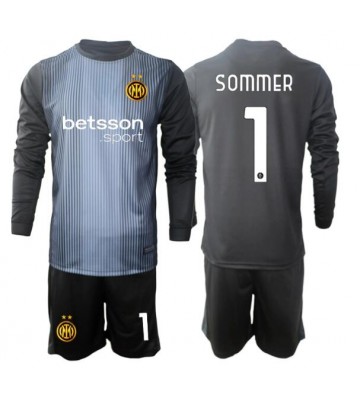 Inter Milan Yann Sommer #1 Brankářské Dětské Domácí Dres 2025-26 Dlouhý Rukáv (+ trenýrky)