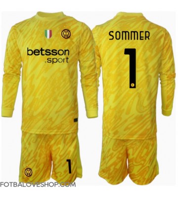 Inter Milan Yann Sommer #1 Brankářské Dětské Venkovní Dres 2024-25 Dlouhý Rukáv (+ trenýrky)