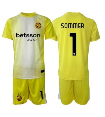 Inter Milan Yann Sommer #1 Brankářské Dětské Venkovní Dres 2025-26 Krátký Rukáv (+ trenýrky)