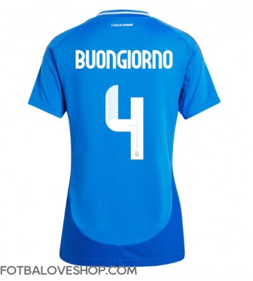 Itálie Alessandro Buongiorno #4 Dámské Domácí Dres ME 2024 Krátký Rukáv