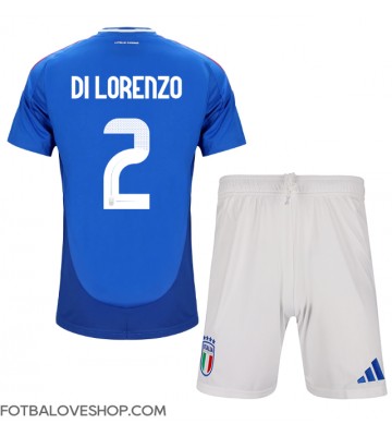 Itálie Giovanni Di Lorenzo #2 Dětské Domácí Dres ME 2024 Krátký Rukáv (+ trenýrky)