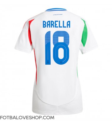 Itálie Nicolo Barella #18 Dámské Venkovní Dres ME 2024 Krátký Rukáv